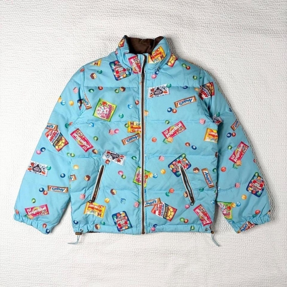 Angel Blue reversible candy graphic puffer jacket from japan